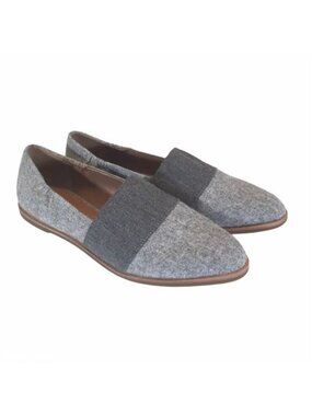 ED Ellen Degeneres Womens Karlin Gray Felted Wool Flat Slip On Shoes size 6.5